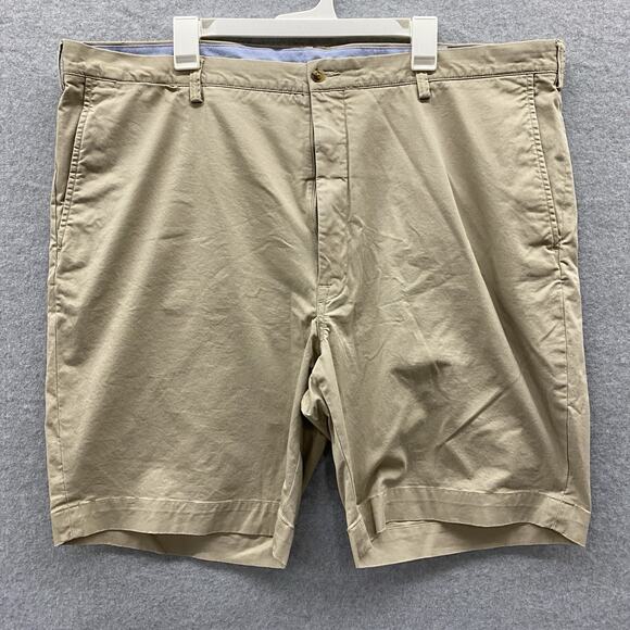 Polo Ralph Lauren Shorts Mens 44 Tan Khaki Chino Flat Front Classic Fit Casual - Picture 1 of 5